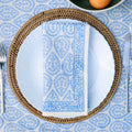 Bloom Buti Block Print Napkins - Blue | Set of 4