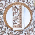 Heirloom Chintz Block Print Napkins - Chestnut | Set of 4