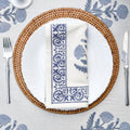 Heritage Poppy Block Print Napkins - Blue | Set of 4