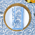Provence Vine Block Print Napkins - Cornflower Blue | Set of 4