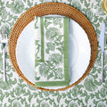 Provence Vine Block Print Napkins - Green | Set of 4