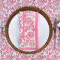 Provence Vine Block Print Napkins - Pink | Set of 4